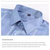 Men's Dress Shirts Stretch Shirt For Men Long-Sleeved Tops Casual Business Wear Clothing Formal Non-Ironing Striped Plaid Luxury