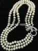 Wedding Jewelry Sets one set 3rows freshwater pearl white near round 8 9mm nature necklace bracelet 17 19inch FPPJ zircon hook 230729