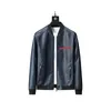 Designer Men's Prasa Leather Jacket Men Jacket Autumn Spring Stand Collar Pickla Motorcykel Fashion Motorcykel Läderjacka Hög kvalitet