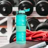 Tumblers 500 1000 ml Högkvalitativ BPA -fri vattenflaska för sport med tidsmarkör utomhus gym läckfast tätning cykla 230729