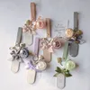 Partihandel Eternal Real Flower Keychain Austin Rose Gift Box Package Hängande läder Bokmärkes Alla hjärtans dag Christmast Gifts Home Car Key Chains