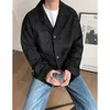 Men's Jackets Black Beige Suede Jacket Men Fashion Oversized Casual Mens Streetwear Korean Hiphop Loose Bomber Short Coat 230729