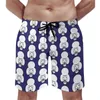 Pantaloncini da uomo Cute Barboncino Board Print Plus Size Pantaloni da spiaggia Divertimento colorato Retro Maschi Swim Trunks Qualità