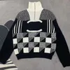 Женские свитера, дизайнерские дизайнерские модные теплые женские свитера, высококачественный черно-белый жаккардовый свободный удобный индивидуальный шерстяной топ RGCK