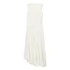 Lässige Kleider 2023 Sommer Damenbekleidung Hochwertiges Pendeln Einfache Standardversion V-Ausschnitt Spleißen Asymmetrisches Kleid