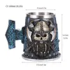 Tumblers Viking harts rostfritt stål ölmugg pirat Stein Creative Tankard Skull Coffee Cup Tea Mug Tumbler Pub Bar Decor Drop 230729