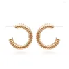 Boucles d'oreilles créoles printemps spirale cercle personnalité européenne américaine torsion en forme de C pendentif Simple Bijoux en gros