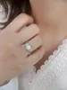 2023 Nuovo anello europeo e americano S925 in argento sterling con opale bianco con zirconi naturali alla moda con forma rotonda per le donne