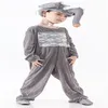 Nouveau style les enfants 2018 Cosplay Éléphants gris Lion brun Convient aux garçons et aux filles Costume de scène Style long danse vête277u