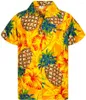 Camicie casual da uomo Stampa causale estiva 3D Modello ananas Moda maschile Camicia a maniche corte Hawaii Beach Poliestere Camisas allentati classici
