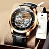 Orologi da polso 2023 Orologio da uomo Skeleton Sport Orologio da polso meccanico automatico militare Bridge Hollow Orologio da uomo in pelle Relogio Masculino