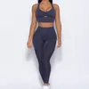 Conjuntos ativos Mesh Gym Outfits Womens Lycra Sport Set Women Sportwear 2023 Workout Clothes For Outfit Blue Black Green Femme