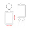 Couronnes de fleurs décoratives 30 pièces en acrylique transparent porte-clés blanc rectangle chanson porte-clés anneaux transparents pour vinyle personnalisé et étiquettes de bricolage 230729