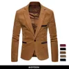 Giacche da uomo Blazer AIOPESON Giacche da uomo di marca Solid Slim Fit Abito con bottoni singoli Abiti da uomo Moda Casual Blazer di velluto a coste Uomo 230729