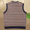 Men's Vests Vintage Contrasting Stripes Pattern Luxury British Versatile Cardigan V Neck Sweater Vest Fashion Knitted For Men