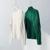 Damessweaters groene pullover kasjmier trui ronde hals coltrui met lange mouwen voor dames