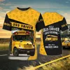 Camisetas masculinas verão casual com decote em O oversized camiseta hip-hop top 3D ônibus escolar impresso tendência da moda uniforme de motorista Harajuku