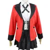 카니발 Kakegurui Jabami Yumeko Yomoko Yomoduki Cosplay 의상 여성 코트 가발 할로윈 성인 아이 소녀 Y0913284b