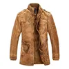 Męskie kurtki zimowe gęste polarowa skórzana kurtka długą markę moda ciepłe swobodne ubranie w stylu vintage dla mężczyzn motocyklista jaqueta