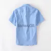 Kids Shirts Summer Kids Blue Shirts for Girls School Uniform Blouses for Boy Short Sleeve Preppy Cotton Children Clothes Vestidos 8 10 14 Y x0728