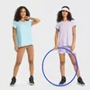 Active Shirts Lightweight Casual Back Knotted T-shirts Women Crew Neck Short Sleeve Yoga Top Fast Dry Tank Workout Sportswear