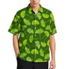 Camisas informales para hombre, blusas coloridas de Ginkgo Biloba para hombre, estampado de hojas súper hawaianas, camisa de playa de gran tamaño elegante con patrón de manga corta