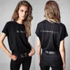 23SS Designer Tide T Shirts Zadig Voltaire T Shirt Designer Classic Letter Woman Bronzing Print Black Women Round Neck Short Sleeve Tops Cottons Tshirts Summer