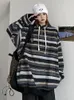 Vrouwen Truien Oversized Gestreepte Trui Vintage Warme Gebreide Vrouwelijke Hip Hop Trekkoord Truien Dames Casual Losse Knitwears 230729