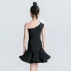 Stage Wear Summer Sleeveless Black Latin Dnace Dress Girls Performance Child Salsa Chacha Ballroom Dance Competition 8037