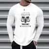 Camisetas masculinas de manga comprida, gola redonda, blusa respirável.