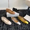 Lüks Mary Jane Ayakkabı Tasarımcı Elbise Ayakkabı Aeyde Bale Ayakkabı Siyah Kahverengi Deri Square Düz Sıradan Ayakkabı Kadın Moda Konforlu Tembel Tekne Ayakkabıları 35-40 Kutu