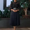 Robes décontractées 2023 été vêtements africains grande taille dentelle Crochet élégant creux plissé robe de soirée formelle pour les femmes