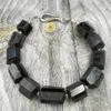 Schwarzes Turmalin-Pyrit-Stein-Armband, Abstandshalter-Verschluss276B