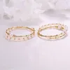 Perła słodkowodna Bangle Otwarta bransoletka dla kobiety unikalna design ręcznie robione miedziane złote bransoletki wielowarstwowe