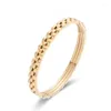 Bangle Fashion Classic rostfritt stål Kvinnor Bangles Gold Color Gear Armband för kvinnor manschett Simple Trendy