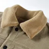 Hunting Jackets Men's Winter Warm Corduroy Fleece Lined Thermal Coats Tops For Male Windbreak Clothing Size M-5XL