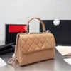 10A Super Oryginalne Kobiety Łańcuchowe worki na ramię w kawiorze Lambskina Luksusowy projektant CF Bag Fashion Crossbody Classic Flap torebka Lady Tourse