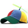 Dog Apparel Pet Hat Color Contrast Propeller Baseball Cap Cat Teddy Headdress Bamboo-copter Duck Tongue Costume