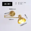 Luminária de parede banhada a ouro simples com braço oscilante de seção dupla para estudo de cabeceira LED El Corridor lâmpadas ajustáveis