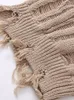 Pull femme tricoté tricoté évider pull décontracté O cou Vintage Streewear trous hauts courts chemisier été 230729