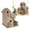 Gaiolas para pássaros Gaiola para papagaios Casa de pássaros de madeira pequena para jardim ao ar livre Caixa de nidificação para casa Suprimentos para animais de estimação Decoração para casa 230729