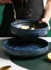 ボウルズ日本のクリエイティブセラミック食器浅い口の丸いボウルラーメンスープフルーツデザート