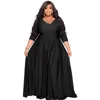 Robes De grande taille femmes soirée classique courbe Wrap col en v grande balançoire Maxi Vestidos De Verano Mujer 3xl 4xl 5xl 6xl