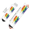 Men's Socks LGBT Love Wins Rainbow Paint GLBT Dress Women's Warm Fashion Novelty Lesbian Gay Pride Crew