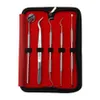 Professionele Hand Tool Sets 4 5 Stuks Gereedschap Voor Tand Schraper Kit Roestvrij Tandpasta Tandarts Tandarts Seek Spiegel Instruments1802