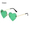 Sunglasses Rimless Heart Vintage Sun Glasses For Women Trendy Heart-Shaped Hippie Party Cosplay Costume