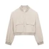 Giacche da donna Donna 2023 Fashion Big Pocket Flying Jacket Coat Vintage manica lunga con bottoni Capispalla femminile Chic Overshirt