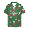 Men's Casual Shirts Christmas Design Store Holiday Atmosphere Staff Clothing Toyshop For Men Hawaiian Shirt Beach 5xl Short Sleeve Fashion