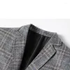 Jaquetas masculinas negócios casuais casaco xadrez 2023 roupas da moda listras slim fit jaqueta casamento masculino blazer designer de luxo