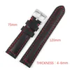 Titta på band 20mm 22mm äkta läder Watchband Charm Armband Sport Strap Handmased Stitched Mens Armswatches Band Belts